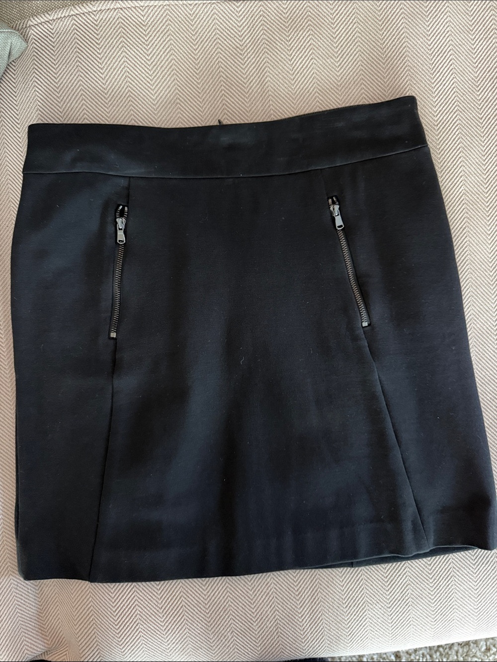 Ann Taylor Black Mini Skirt with Zip Details